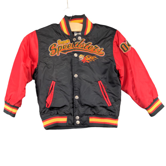 Disney Store Boys Incredibles Bomber Jacket Black Snap Super Speedsters Vintage